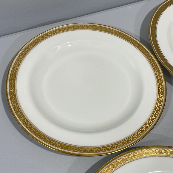 Cauldon England for Gilman Collamore antique Salad Plated gold trimmed set of 5 - Picture 8 of 13